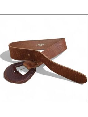 Michael Rose Brown Reptile Print Leather Belt S/M